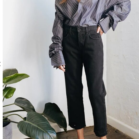 J Brand Ivy High Rise Crop Straight Leg Black Jeans 29 NWT - Picture 4 of 16